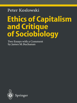 cover image of Ethics of Capitalism and Critique of Sociobiology